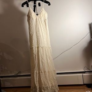 Lace Detailed Tiered Maxi Dress